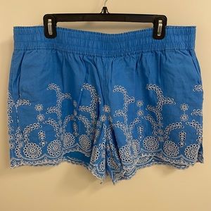 J. Crew Blue Eyelet Shorts